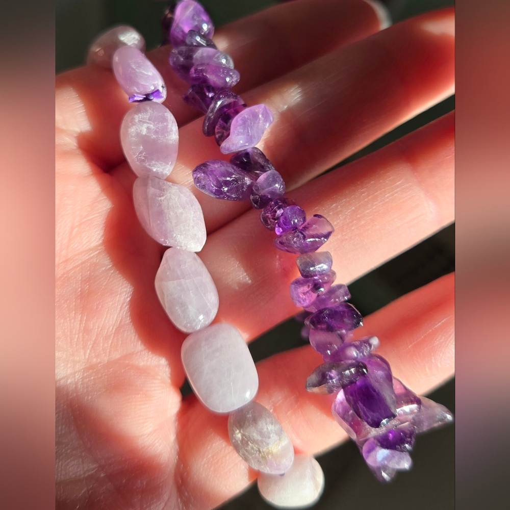 Kunzite & Amethyst Bracelets